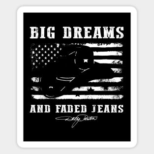 Distressed American Flag Big Dreams and Faded Jeans Magnet